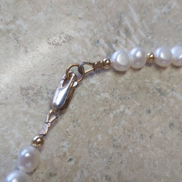 Crystal Coral and pearl necklace 14kt gold filler clasp and beads - Picture 3 of 4